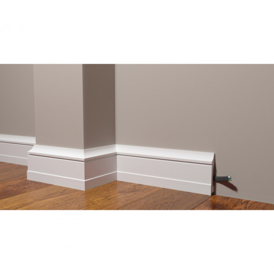 Плинтус напольный из дюрополимера Decor-Dizayn Белая Лепнина DD711 Плинтус напольный из дюрополимера Decor-Dizayn Белая Лепнина DD711