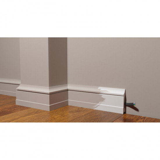 Плинтус напольный из дюрополимера Decor-Dizayn Белая Лепнина DD711 Плинтус напольный из дюрополимера Decor-Dizayn Белая Лепнина DD711