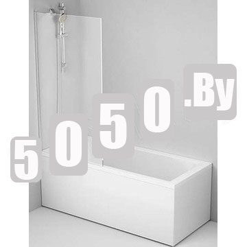Акриловая ванна AM.PM Gem с душевой шторкой W90BS-080-140CT и каркасом 170х70