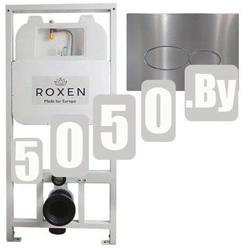 Система инсталляции для унитаза Roxen StounFix Slim 710200 с удлиненными и поворотными креплениями в комплекте и кнопкой Titanium 420260CH