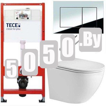 Система инсталляции для унитаза TECEbase kit 9400401S (9400412) c кнопкой и унитазом WeltWasser Merzbach 004 GL-WT