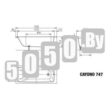 Стальная ванна Kaldewei Cayono Easy-clean 170х70