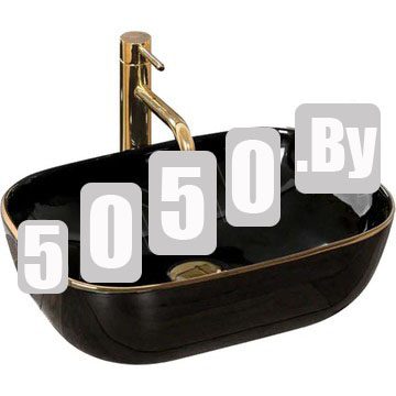 Умывальник Rea Belinda Black Gold Edge / Black Matt Gold Edge