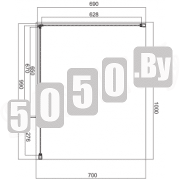 Душевой уголок Omnires Manhattan ADC-X-A + ADR-X 100