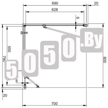 Душевой уголок Omnires Manhattan ADC-X-A + ADR-X 80