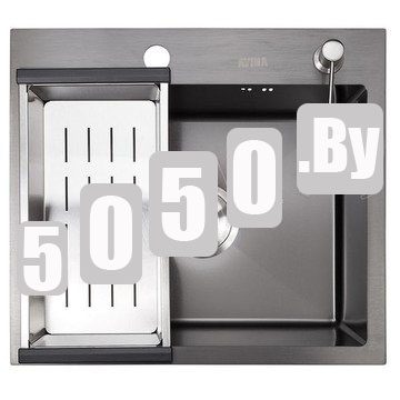 Кухонная мойка Avina HM5045 PVD (графит) с коландером и дозатором