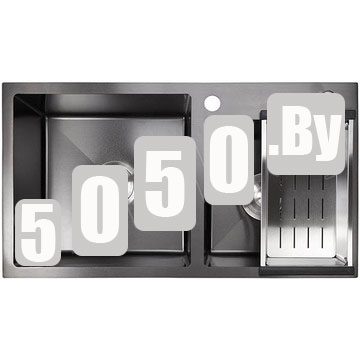 Кухонная мойка Avina HM8048 PVD (графит) с коландером и дозатором