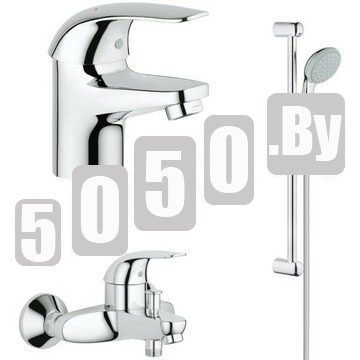 Набор смесителей Grohe Euroeco 124428 c душевым гарнитуром