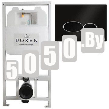 Система инсталляции для унитаза Roxen StounFix Slim 710200 с удлиненными и поворотными креплениями в комплекте и кнопкой Union 410260B