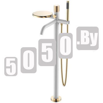 Смеситель для ванны Boheme Stick 129-WG.2 White Touch Gold напольный