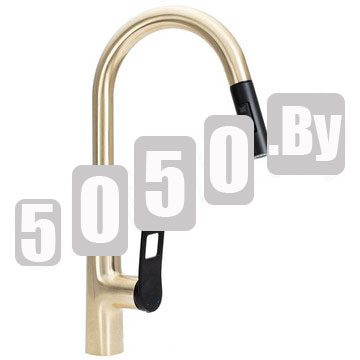 Смеситель для кухонной мойки PEA Soul Gold Black B6205 с выдвижным изливом