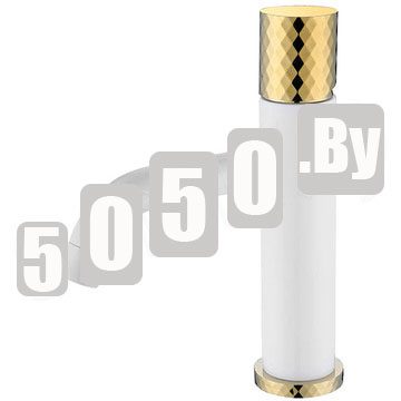 Смеситель для умывальника Boheme Stick 121-WG White Diamond Gold