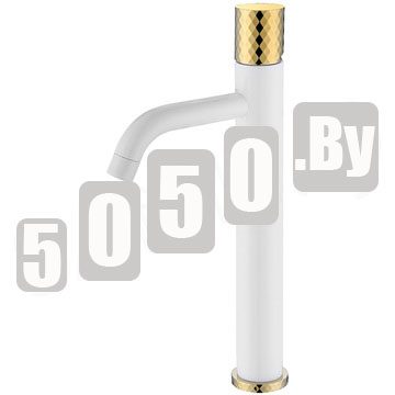 Смеситель для умывальника Boheme Stick 122-WG White Diamond Gold